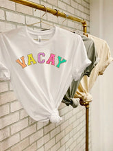 Varsity Font Colorful "Vacay" Softstyle Tee