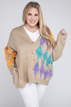 Plus V Neck Button Front Cardigan