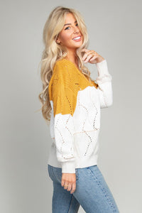 Fall Knit Color Block Sweater