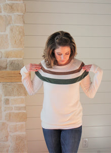 Wide stripe detail sweater