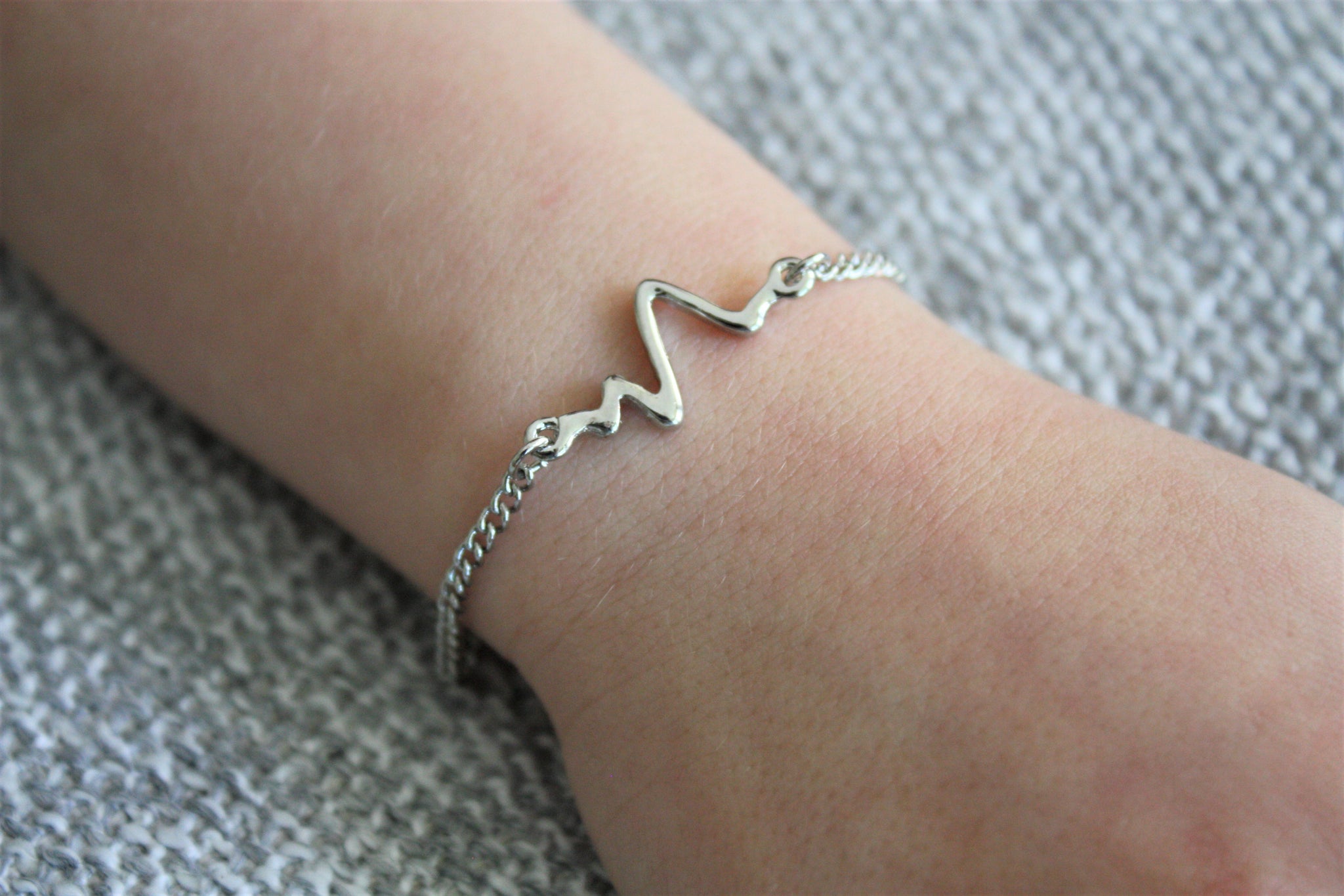 Heartbeat Bracelet in Sterling Silver - Friendship Bracelet - Adjustab -  JewelleryByZM