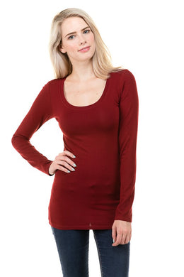 Vibrant Red Scoop Neck Shirt